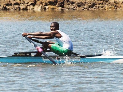 Lunga Mcetywa winning 4th junior scull